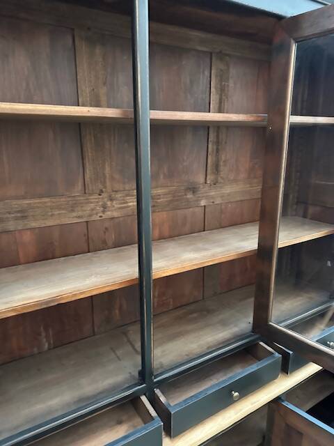 Two-piece cabinet in solid cherry wood