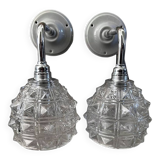 Pair of chrome wall lights
