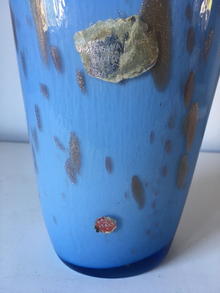 Blue and gold Murano vase