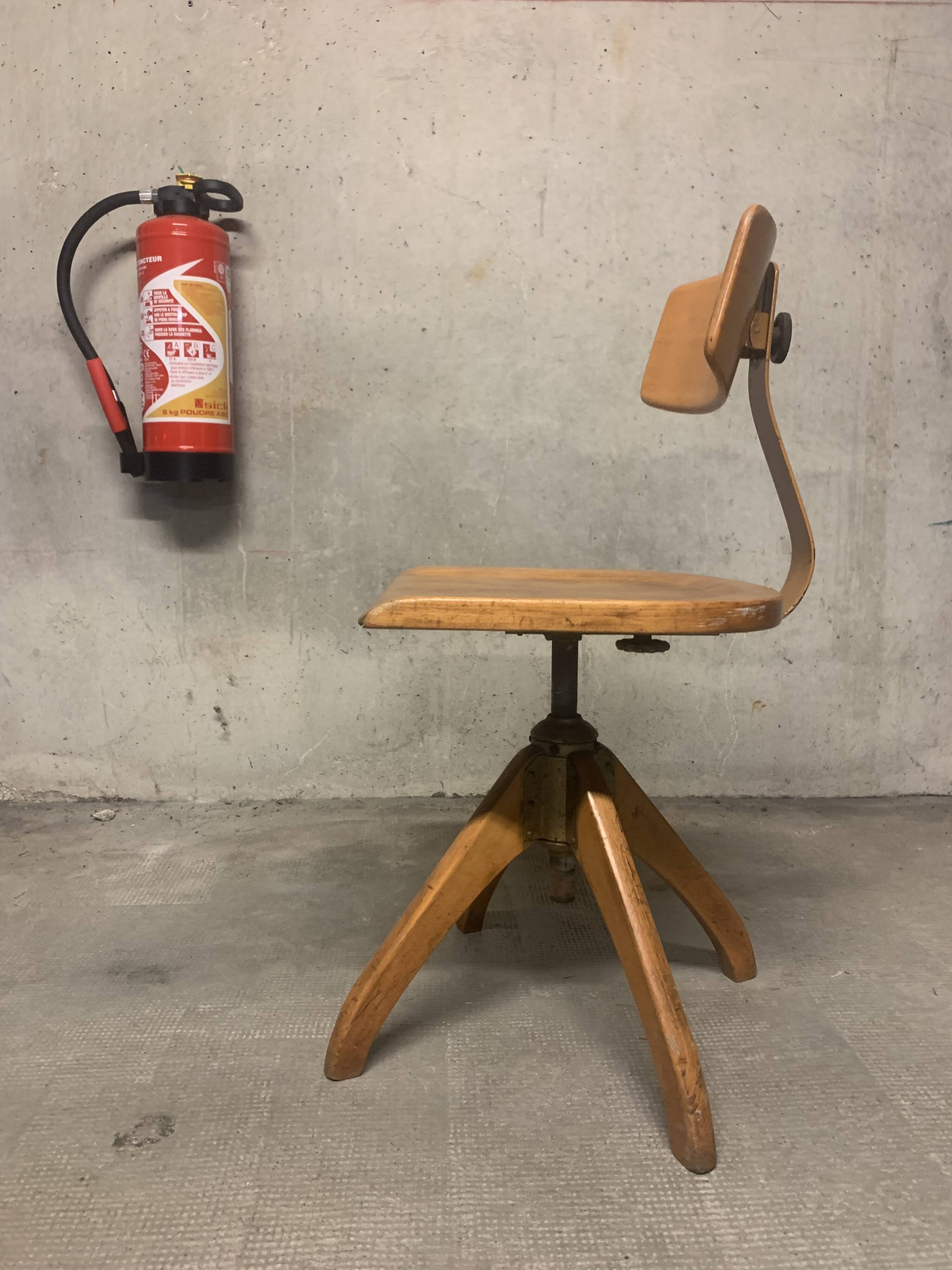 AMA ELASTIK Vintage Atelier Design Architect Swivel Chair