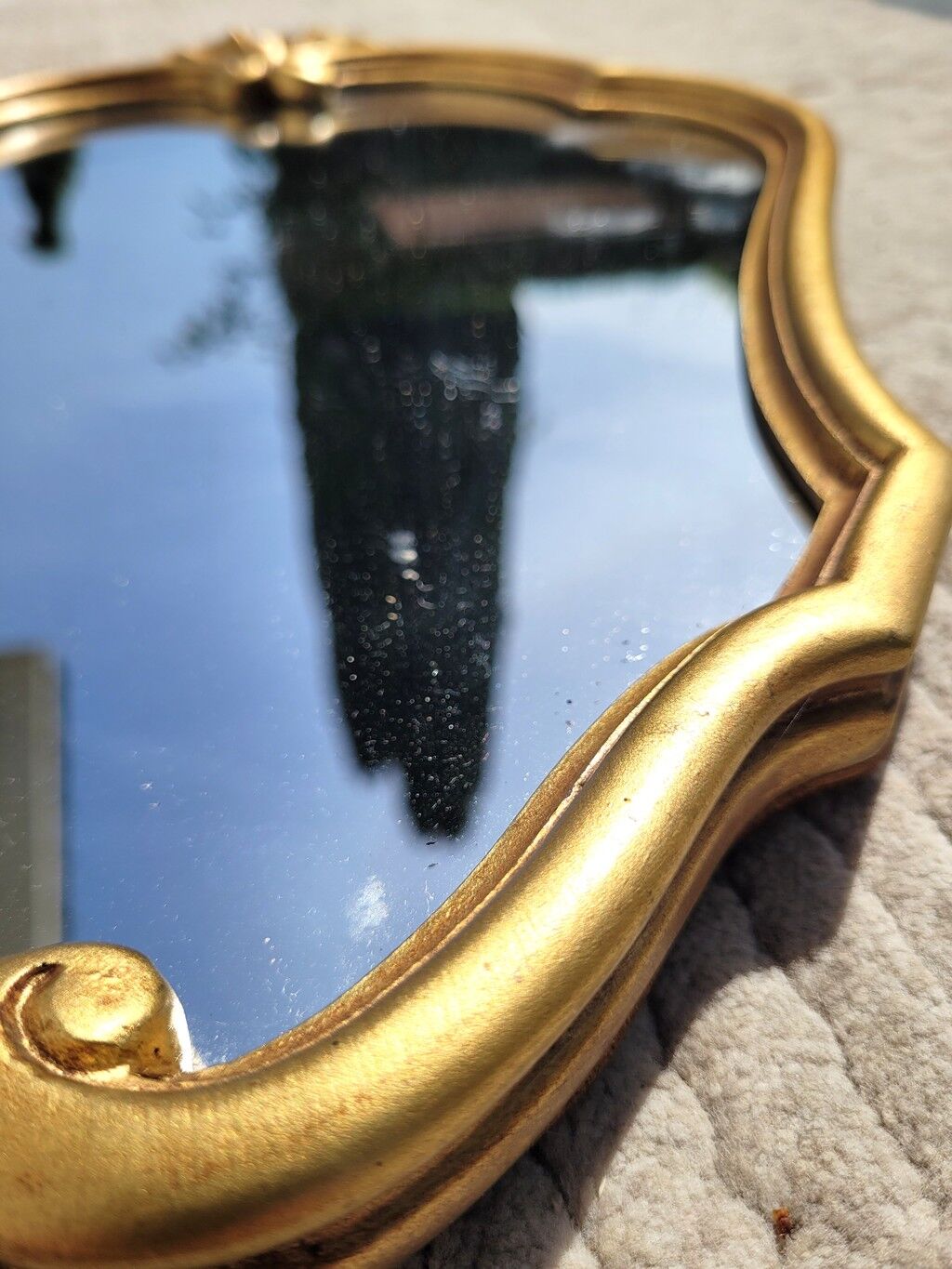 Vintage Louis XV style gold mirror 34.50cm