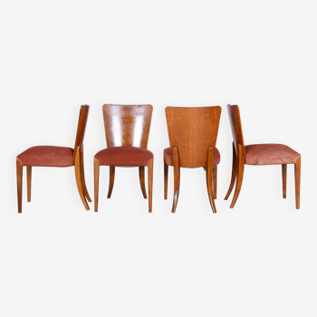 Set of Four Original ArtDeco Beech Chairs, Halabala, UP Zavody, Czechia, 1940s