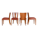 Set of Four Original ArtDeco Beech Chairs, Halabala, UP Zavody, Czechia, 1940s