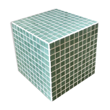 Cube sofa end in mosaic