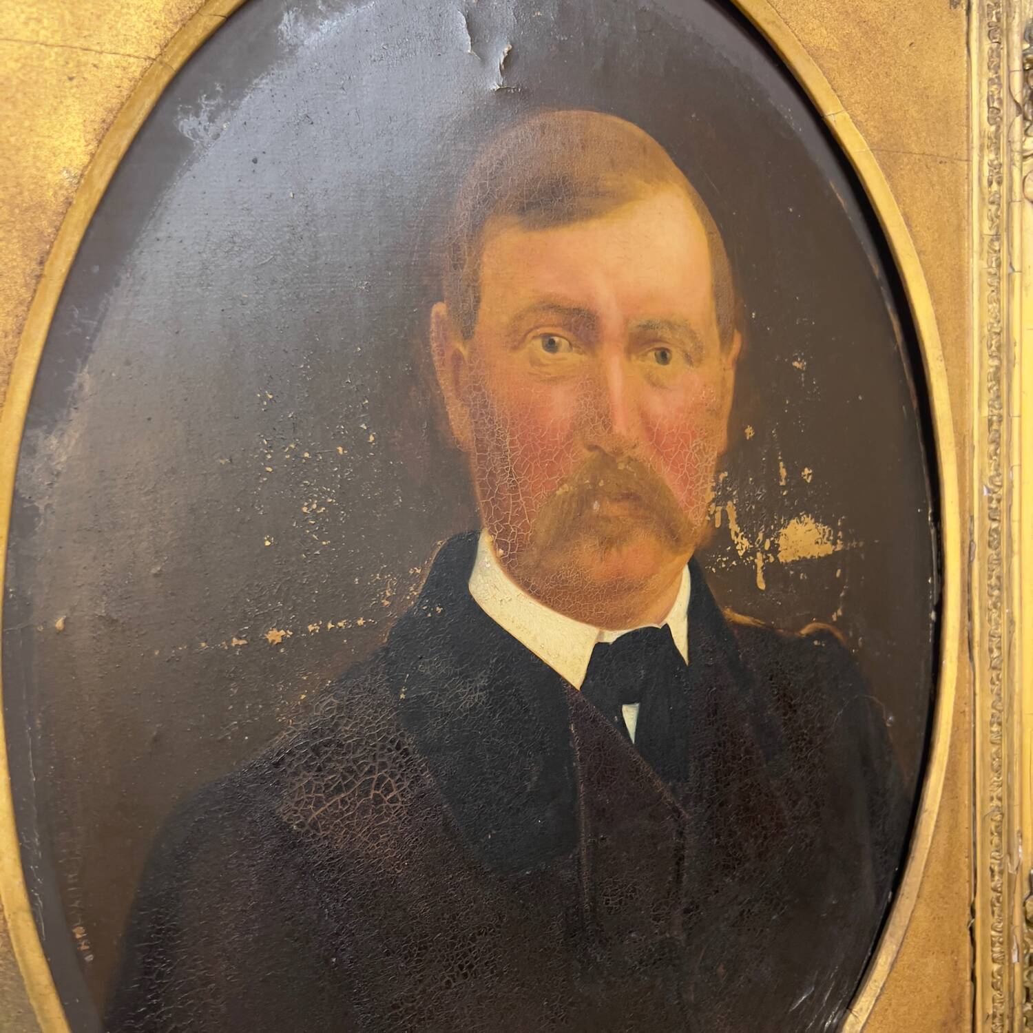 Portrait homme à la moustache XIX eme