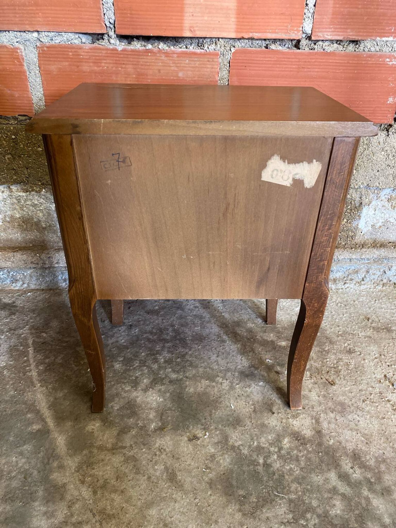 Louis XV Style Nightstand Table Wood Drawer + Vintage Case