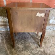 Louis XV Style Nightstand Table Wood Drawer + Vintage Case