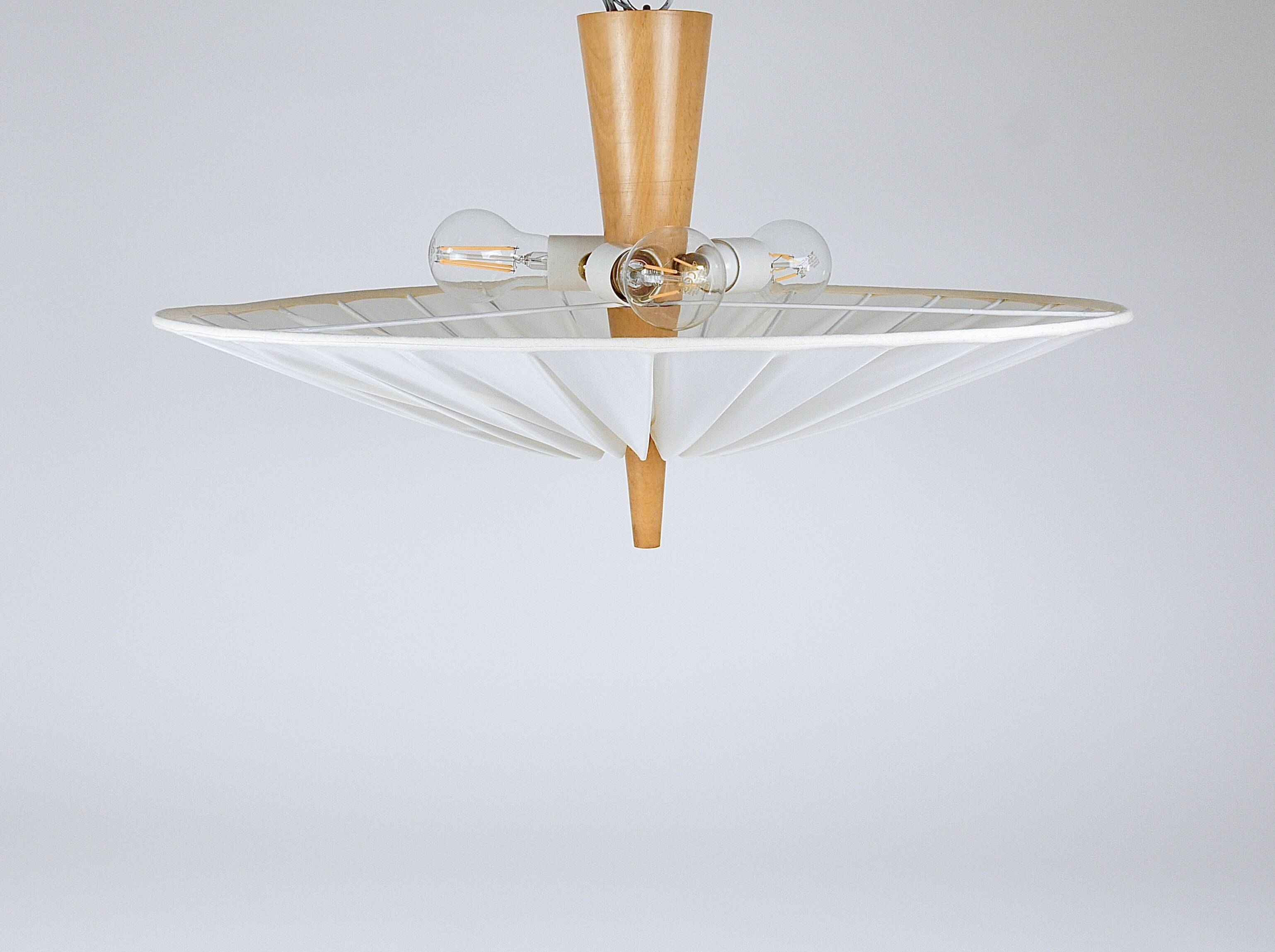 J.T. Kalmar Vienna „Dorn“ Midcentury Ceiling Lamp Flush Mount Uplight, 1950