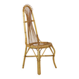 Mid Century Boho Bamboo Rattan Chair Italian Sixties Design