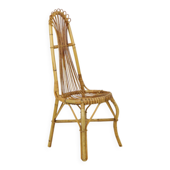 Mid Century Boho Bamboo Rattan Chair Italian Sixties Design
