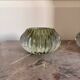 Pair of Vintage Round Glass Candle Holders