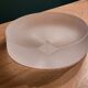 Empty ashtray pocket modernist design in satin molded pressed glass
