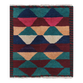 Tapis vintage turc de oushak tissé à la main 115x126 cm