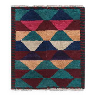 Tapis vintage turc de oushak tissé à la main 115x126 cm