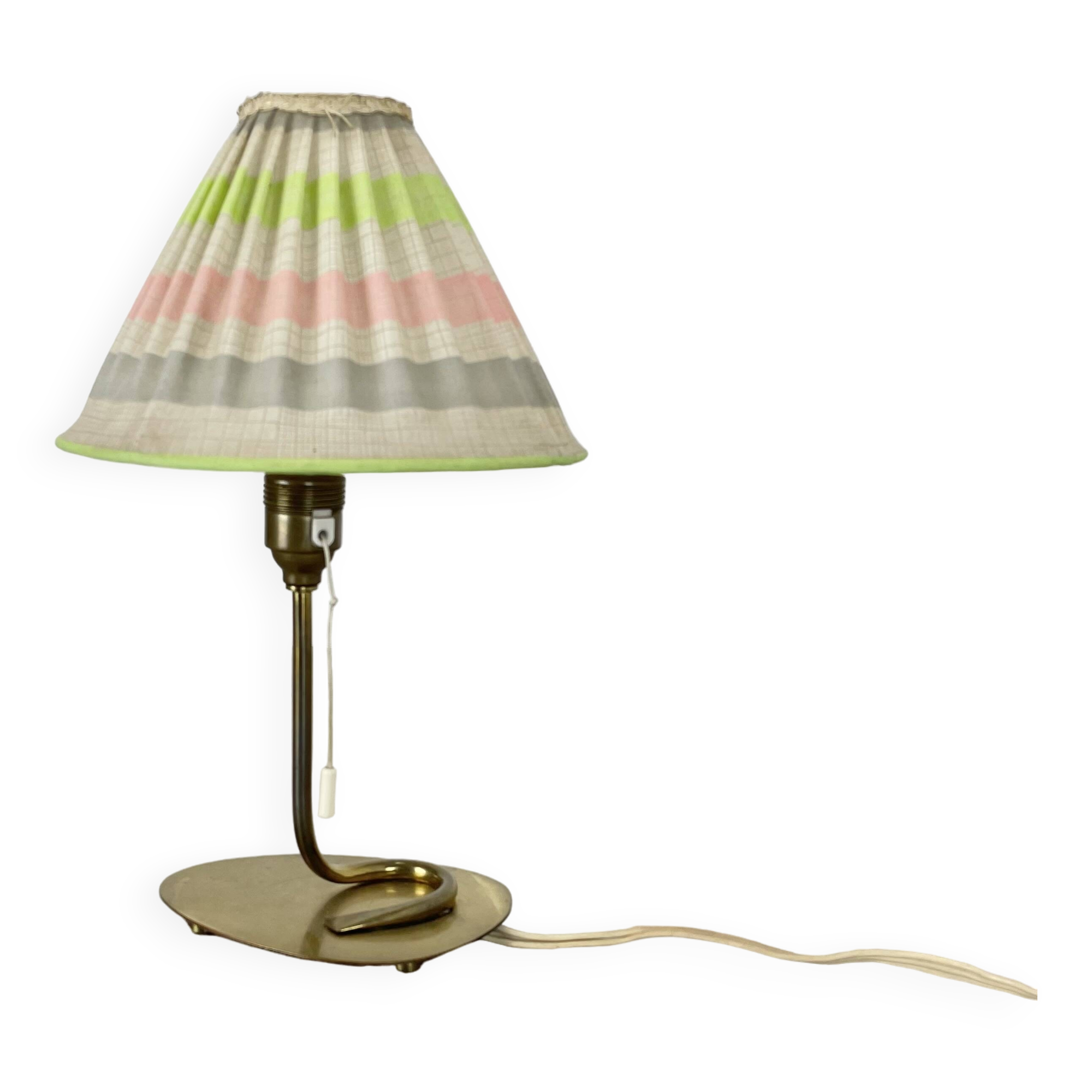 32cm Beautiful kalmar style brass + fabric table light, Austria, 1960s