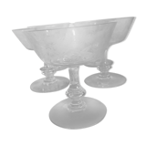 5 19th-century crystal champagne glasses