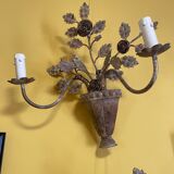 Set of wrought iron wall lamps
