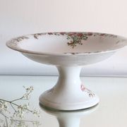 Antique dish, polychrome ironstone compote dish, “Guirlandes” model from the