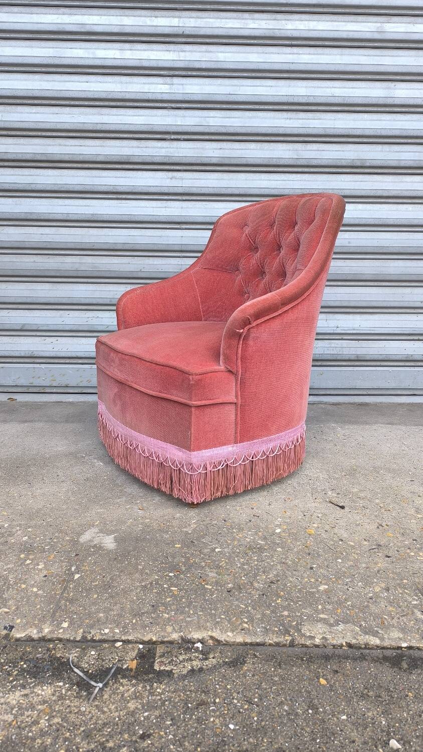 1960s velvet toad chair