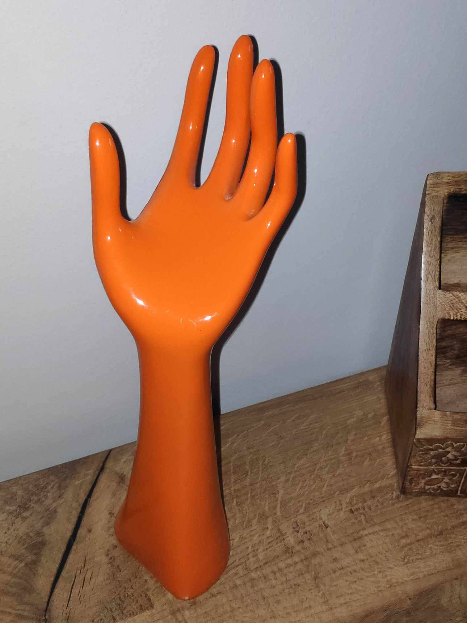 Orange jewelry holder / jewelry hand