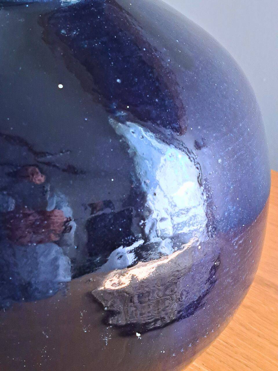Pied de lampe céramique bleu