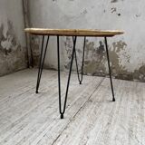 Wicker and metal coffee table from the 1950s