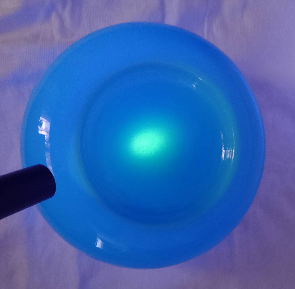 Art Deco Ceiling Lamp Turquoise Opaline Glass