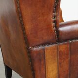 wing chair made of sheep leather