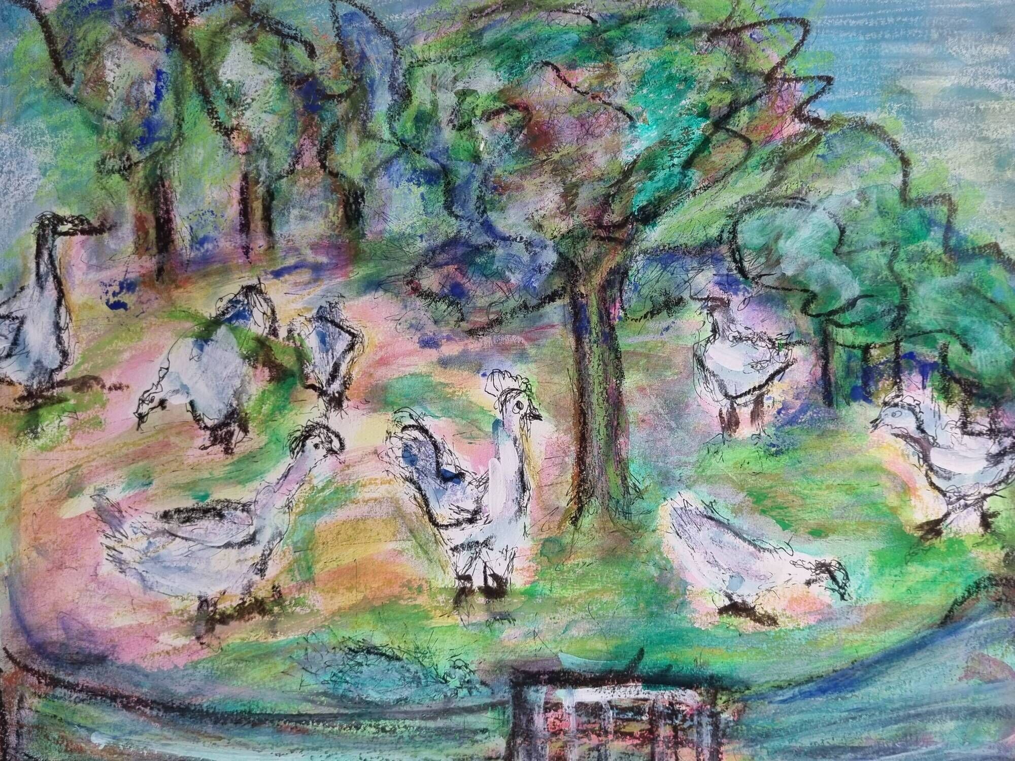 Oil pastel, notebook of a traveler in Tuscany 09, 31 x 24 cm