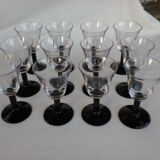 Crystal glasses with black base