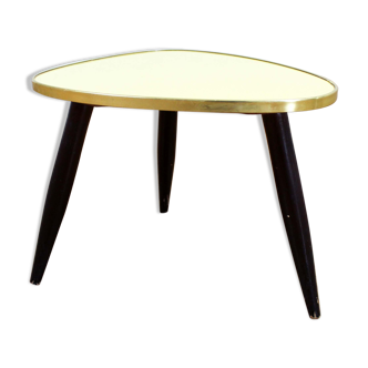 Table d'appoint guéridon vintage formica jaune