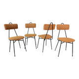 Set of 4 Italian dining chairs newly upholstered 1950s