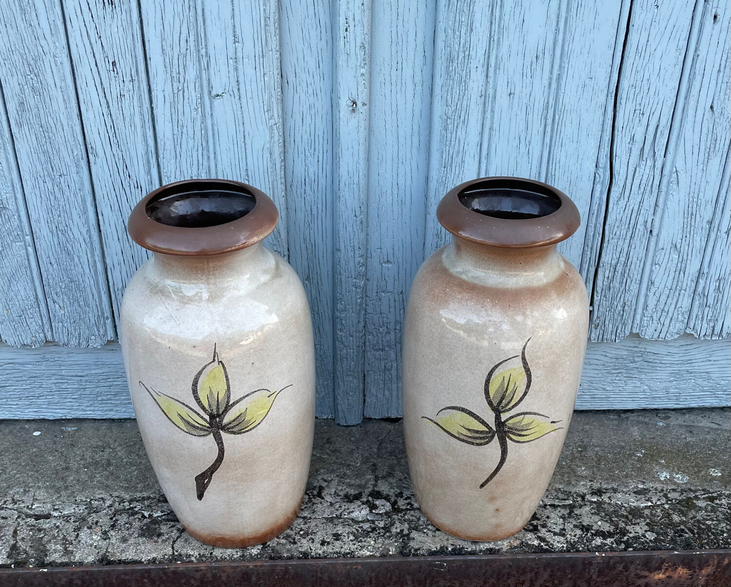 2 pottery art vase made in West Germany