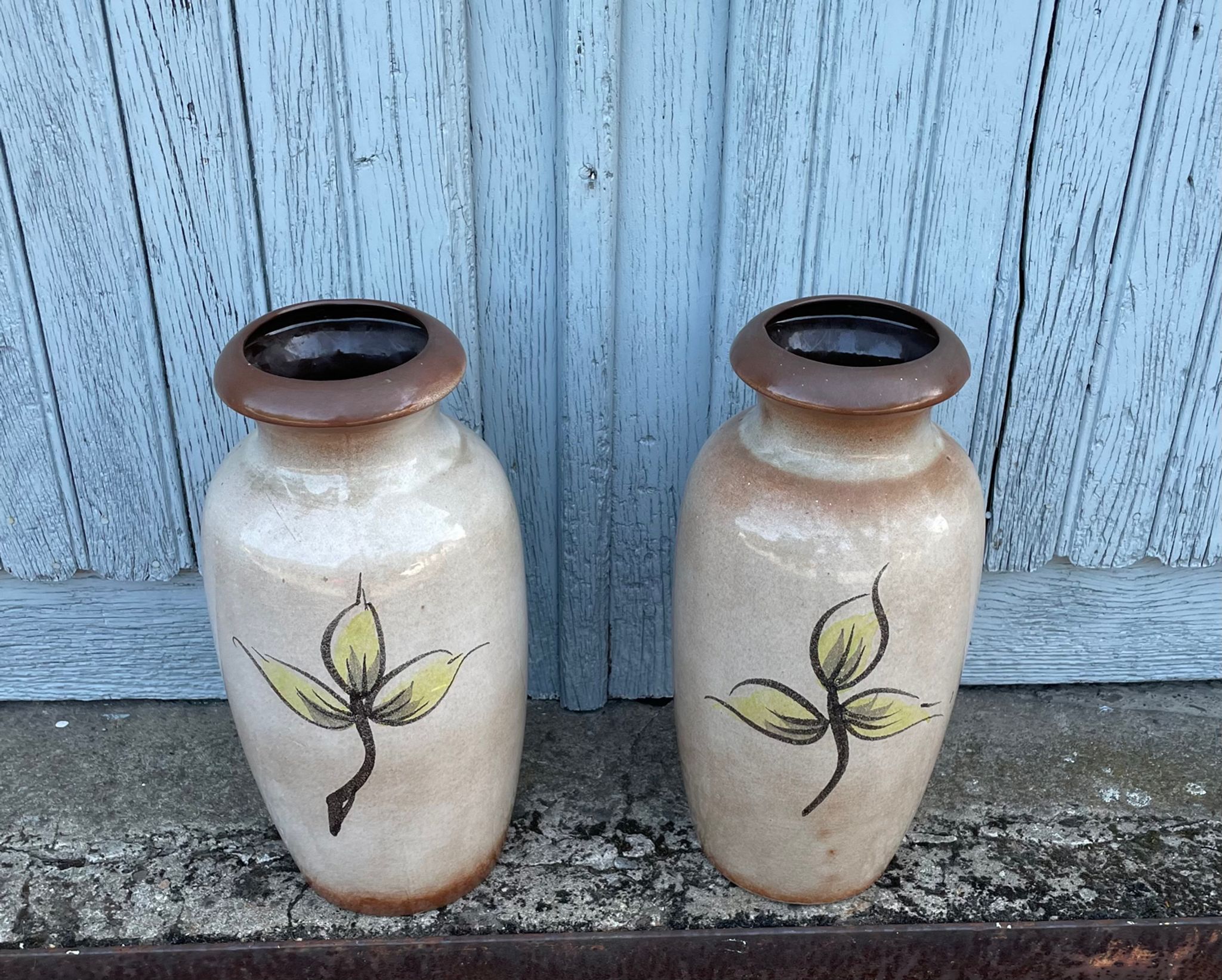 2 pottery art vase made in West Germany