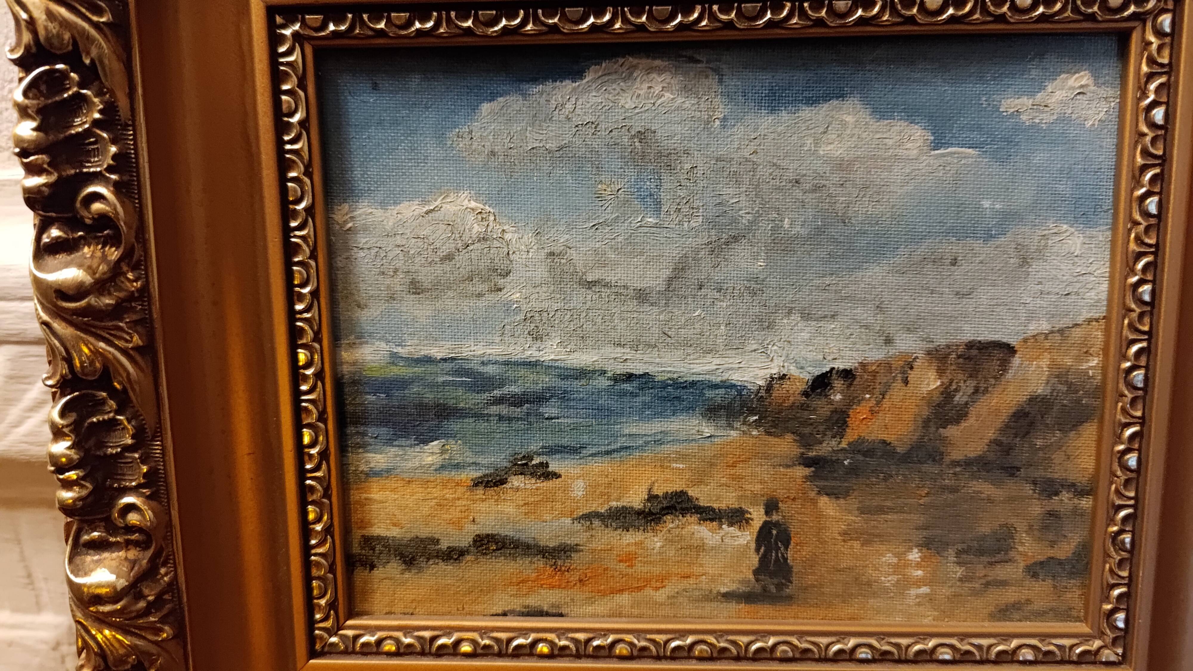 coastal painting oil on masonite