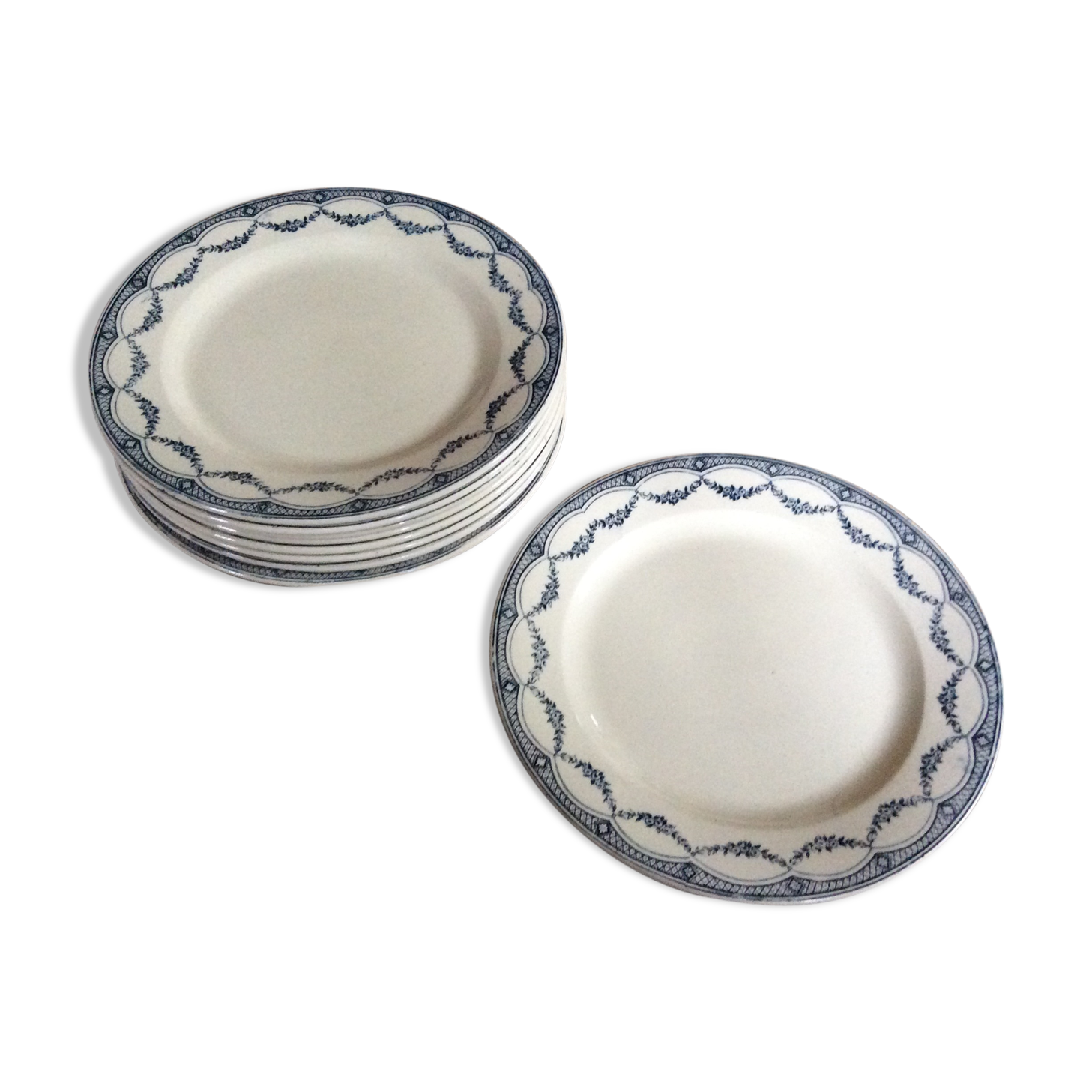 Series of 9 plates Terre de fer