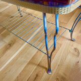 Vintage coffee table with gold metal legs from the 60s Formica