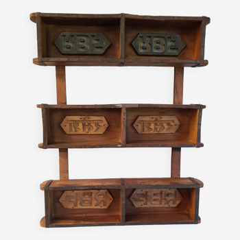 Wall shelf wooden brick molds
