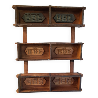 Wall shelf wooden brick molds