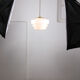 Mid-century Cascade Brass and Opaline Pendant Lamp