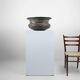 Cache-pot rond ottoman antique en cuivre gravé, vers 1850