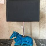 Lampe cheval en céramique craquelé