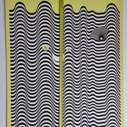 Screenprint signed after Maurice Tirmarche, Optical work of art "Op Art in yellow", 50 x 65 cm