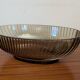 Large modernist twisted smoked glass bowl – 1970s