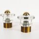 Pair of ice glass and brass wall lamps by Cosack Leuchten