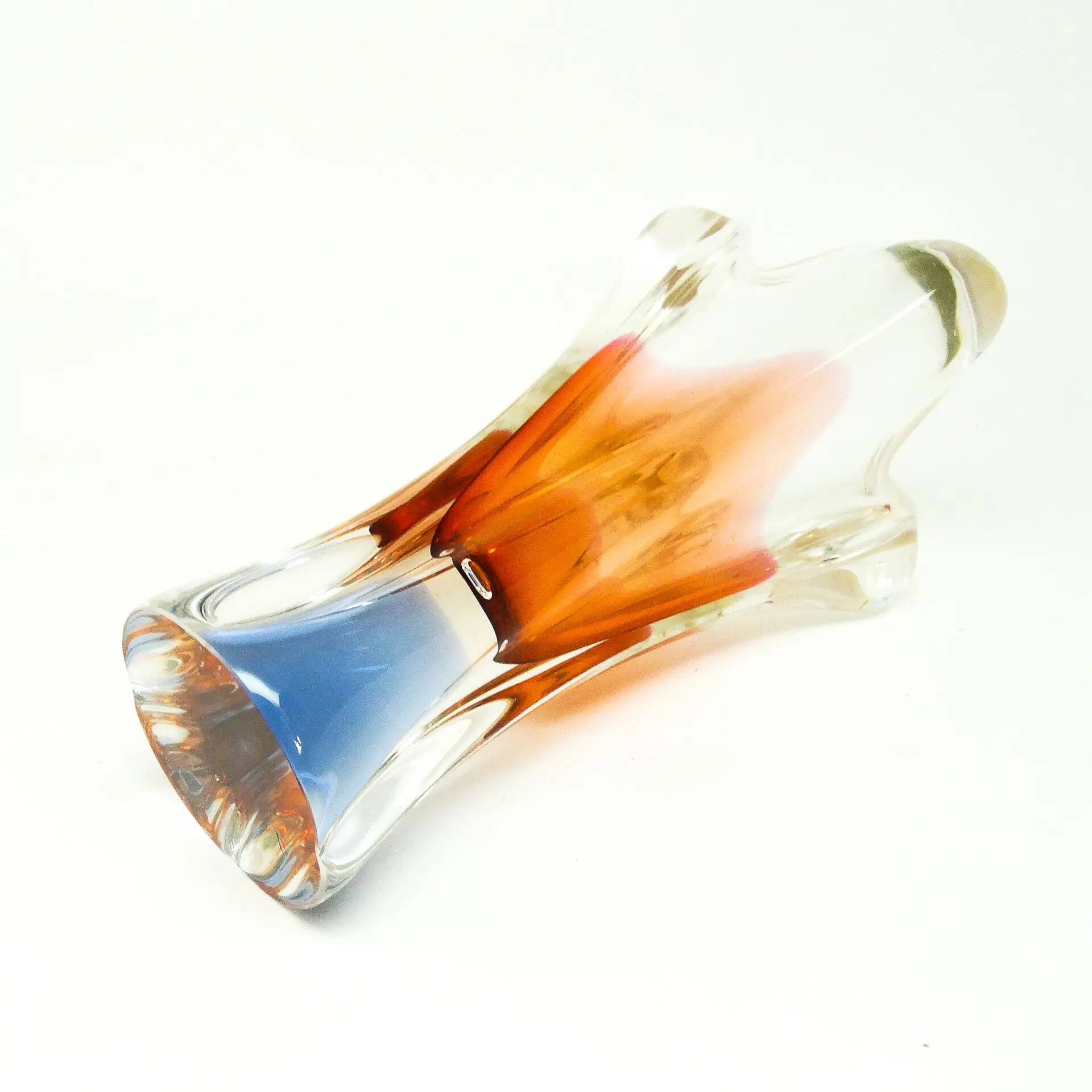 Mid-century modern vase, glass, designed by J. Hospodka, Czechoslovakia, 1960s