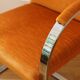 Fauteuil en métal chromé et tissu orange, 1970