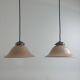 Pair of vintage pink opaline conical suspensions