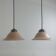 Pair of vintage pink opaline conical suspensions