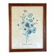 Vintage botanical board frame with blue flowers